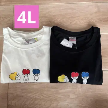 시마무라 베이맥스 티셔츠 블랙 화이트 4L 2장 세트