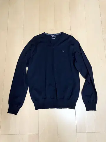 HACKETT LONDON 메리노울 V넥 스웨터 L 사이즈 네이비