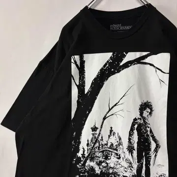 가위손 무비 티셔츠 팀 버튼 블랙 2XL 사이즈 구제 의류