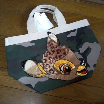 밤비 카모 패턴 스팽글 핸드백