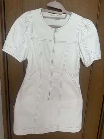 MOUSSY 마우지 화이트 데님 미니 원피스
