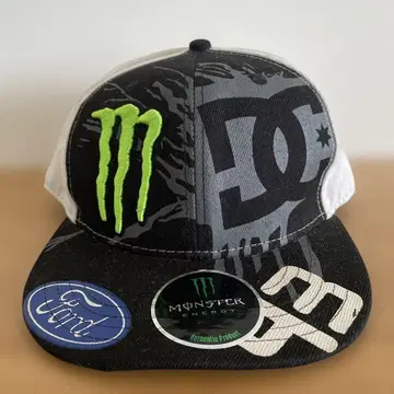 MONSTER ENERGY 남성용 모자 캡 면 로고 블랙 화이트 몬스터