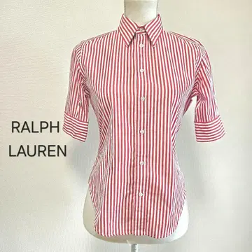 RALPH LAUREN 랄프 로렌 스트라이프 셔츠 반팔 L 빨간색 11