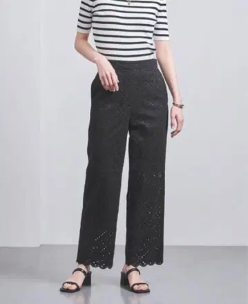 UNITED ARROWS 스캘럽 레이스 팬츠 일본제 38