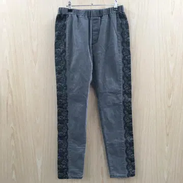 누아르 레이스 프린트 데님 레깅스 팬츠 F0714B15