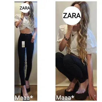 ZARA 자라 하이 라이즈 앵클 스키니 블랙스키니