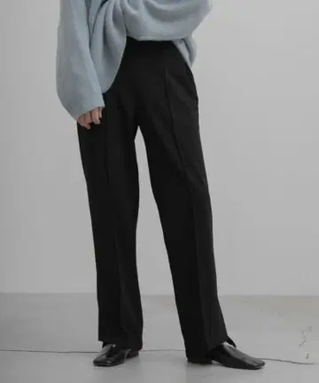 셀렉트 모카 사이드 슬릿 스트레이트 팬츠