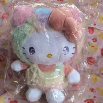 헬로키티 레인보우 봉제 인형 약 20cm