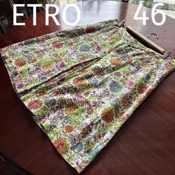 ETRO 에트로 린넨 100% 멀티 컬러 스커트 빅 사이즈 46 이탈리아