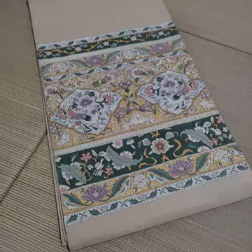 꽃을 먹는 새 오타이코 패턴 후쿠로 오비