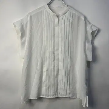 미사용, 택 포함, 언타이틀, 화이트, 반팔, 플리츠 셔츠