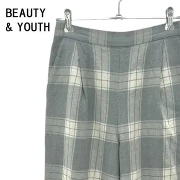 BEAUTY & YOUTH 체크 무늬 와이드 팬츠