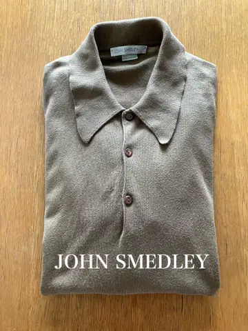 JOHN SMEDLEY 브라운 피케 셔츠 M
