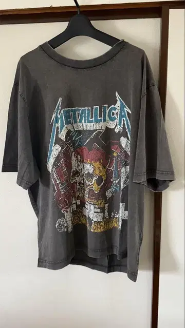 Metallica 그레이 오버 사이즈 티셔츠