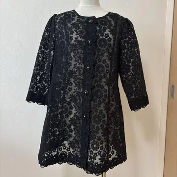 슈퍼 뷰티 전체 레이스 시어 자켓 오간자 롱 가디건