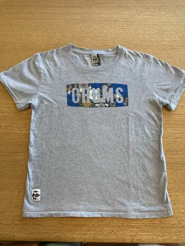 CHUMS 꽃무늬 로고 티셔츠 S 사이즈 그레이