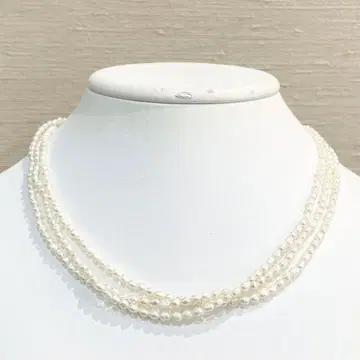 담수 진주 목걸이 3중 레이어드