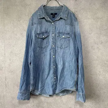 Gap 갭 (M) 데님 셔츠 * 스냅 버튼 * 캐주얼 * 겉옷