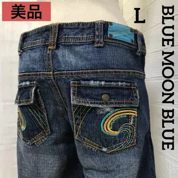 새상품급 Y2K 하프 데님 BLUE MOON BLUE 서퍼 L 사이즈