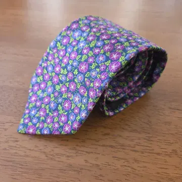 GINZA TAYA 나팔꽃 패턴 실크 넥타이 EXTRA QUALITY