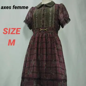 axes femme 엑시즈팜 체크 원피스 리본 무늬 M