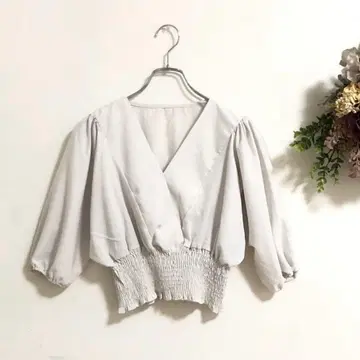 GRL 티셔츠 블라우스 7부 소매 약간 비침 있음 b954