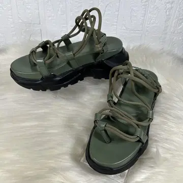 MOUSSY 마우지 샌들 코드 스트랩 카키 23.5