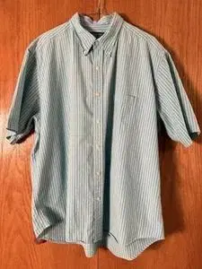 Lands' End 버튼 다운 셔츠 XL 시어서커