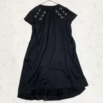 Sacai 사카이 하토메 레이스업 티셔츠 원피스 블랙 반팔