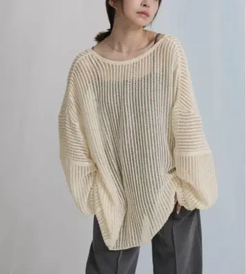 select MOCA 셀렉트 모카 2WAY 루즈 크로 셰 뜨개질 가디건