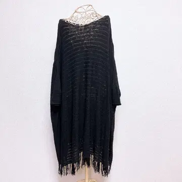 CIVARIZE 빅 실루엣 돌먼 프린지 니트 F 블랙