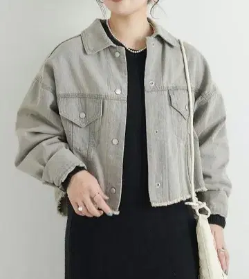 새상품 데님 트윌 숏 자켓 그레이