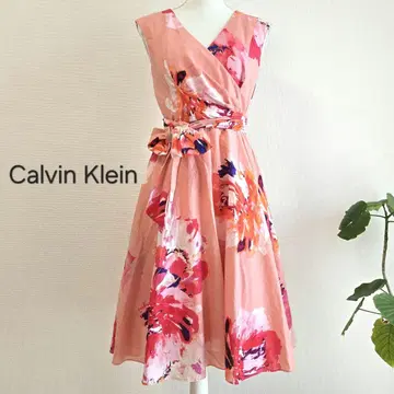 Calvin Klein 캘빈클라인 원피스 꽃무늬 드레스 핑크