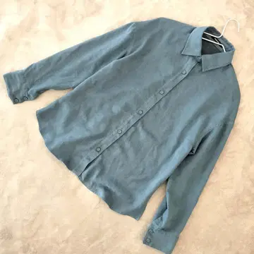 DRESSLAVE 스웨이드 셔츠 긴팔 블루 사이즈 M