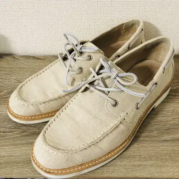 베이지 캔버스 데크 슈즈 size28cm