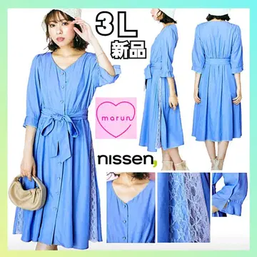 니센 글래머 빅 사이즈 원피스 마룬 블루 3L