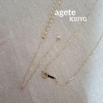 agete K10YG Y자 롱 목걸이