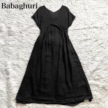 babaghuri 바바구리 린넨 100% 원피스 벨트 블랙