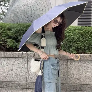 나루세 아이리 시이짱 완전 차광 우천 겸용 양산 네이비