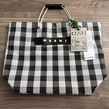 깅엄 체크 토트백
