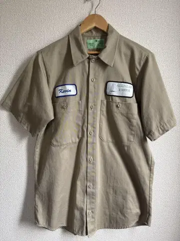 MADE IN USA 구제 의류 워크 셔츠 와펜 반팔