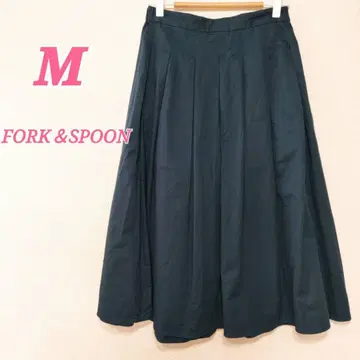 FORK & SPOON 네이비 플레어 스커트 M 턱 롱 스커트