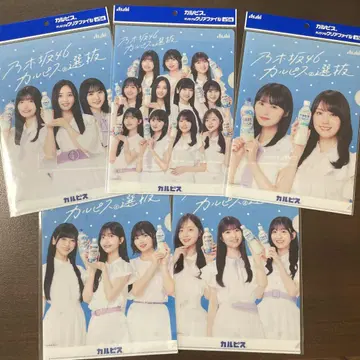 아사히 콜라보 노기자카46 칼피스 클리어 파일 5장 세트
