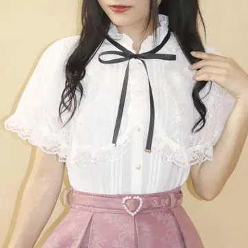 시크릿허니 상의 반팔 화이트 양산 지뢰