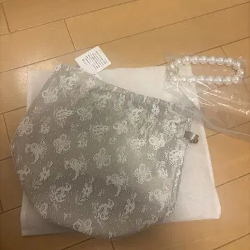 FEILER 하이디 패턴 파우치 베이지 펄 핸들 포함
