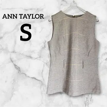 ANN TAYLOR [S] 체크 무늬 슬리브리스 튜닉 앤 테일러