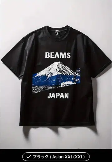 BEAMS 후지산 티셔츠 블랙 Asian 2XL