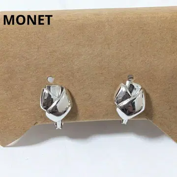 MONET 귀찌 실버 로즈 꽃 모티브 빈티지