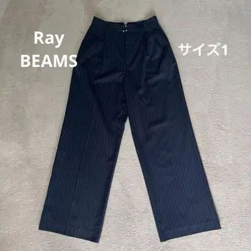 '새상품급' Ray BEAMS 네이비 스트라이프 슬랙스