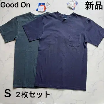 새상품 Good On 굿온 포켓 티셔츠 무지 면 100% 2장 세트